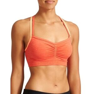 Athleta Orange Strappy Namaste Seamless Sports Bra